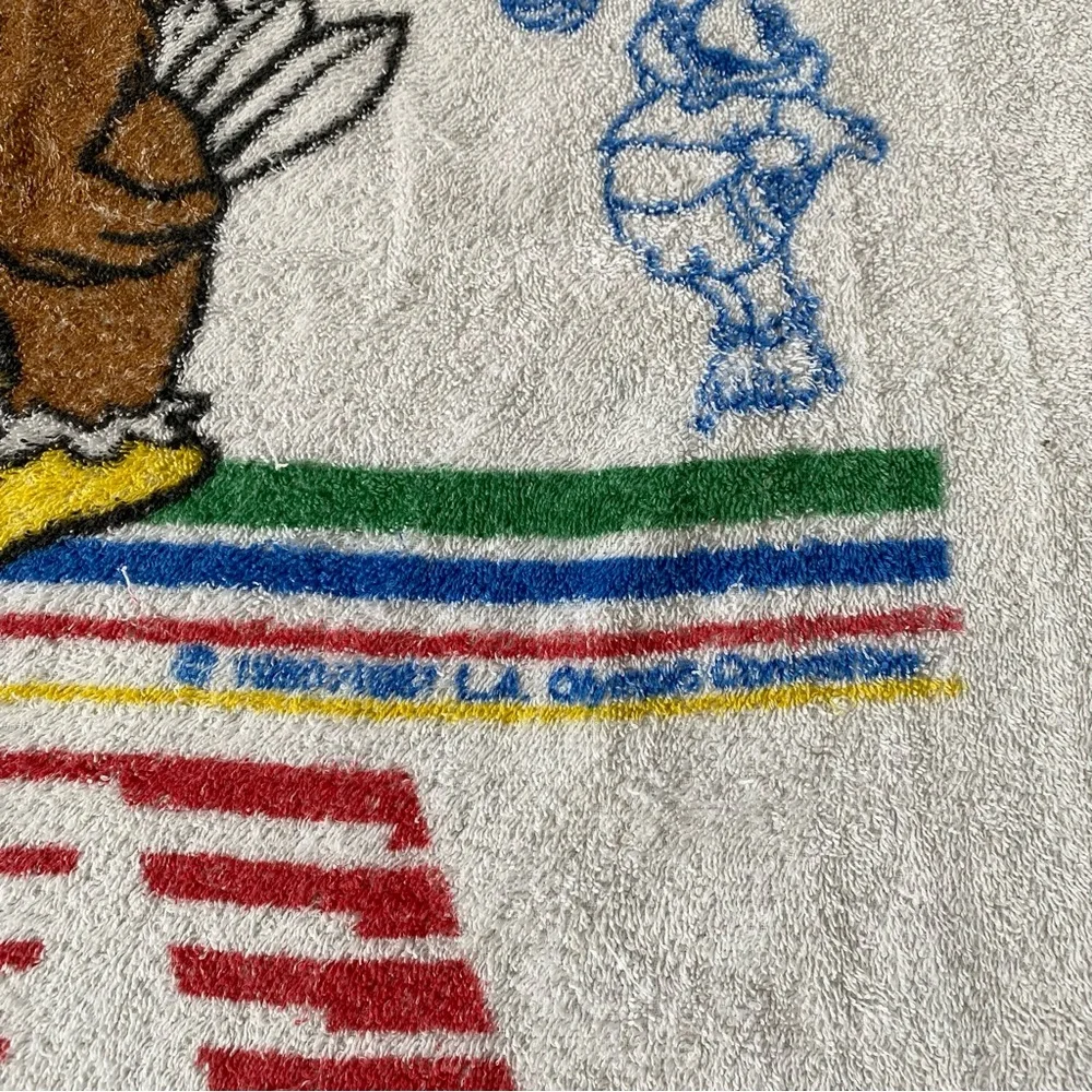 Los Angeles 1984 Olympics Games Beach Towel Sam the Eagle Original Vintage